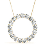 Circle Pendant  2.0 Carats Round Shape Moissanite Necklace 2