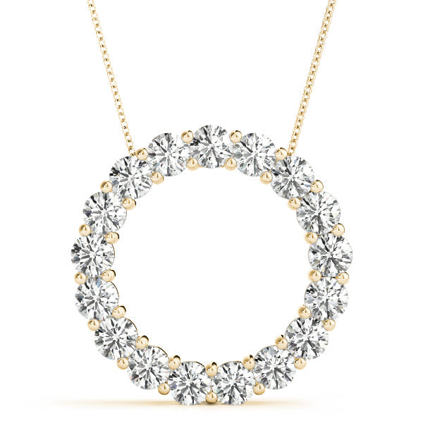 Circle Pendant  2.0 Carats Round Shape Moissanite Necklace 2