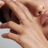 Flush Setting Wedding Band Featuring 0.15 TCW Round Moissanite 1