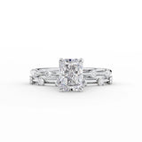 Dainty Pave Engagement Ring Featuring 3.5 CT Radiant Moissanite 3