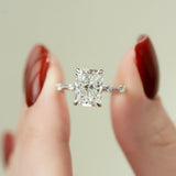Dainty Pave Engagement Ring Featuring 3.5 CT Radiant Moissanite 4