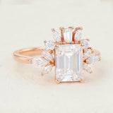 Emerald Cluster Lab-Grown Diamond Engagement Ring