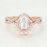 Pear Cluster & Bezel Lab-Grown Diamond Engagement Ring