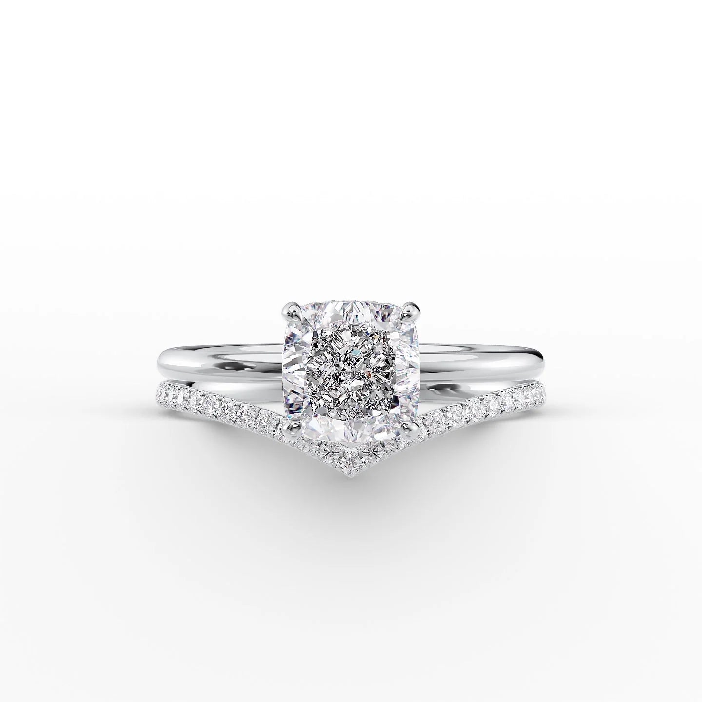 Hidden Halo Engagement Ring Featuring 2.0 CT Cushion Moissanite 6