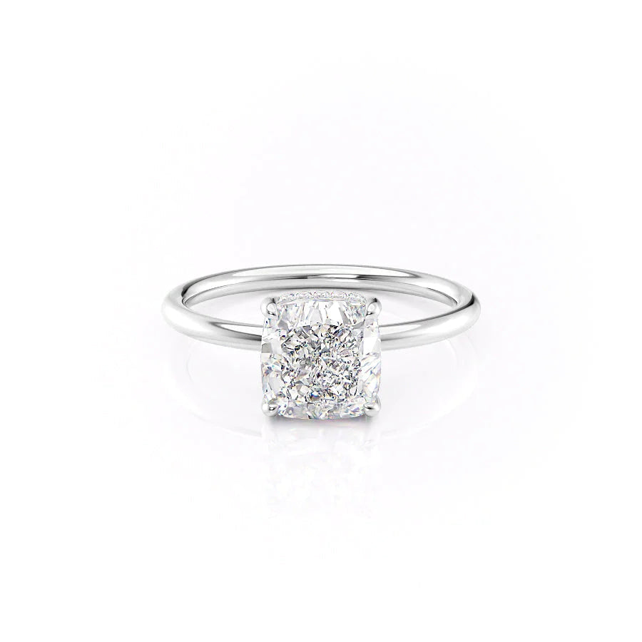 Hidden Halo Engagement Ring Featuring 2.0 CT Cushion Moissanite 1