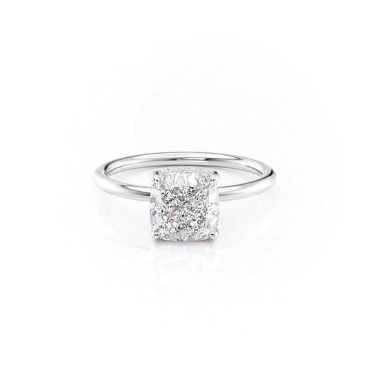 Hidden Halo Engagement Ring Featuring 2.0 CT Cushion Moissanite 1