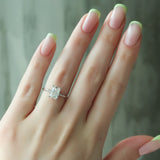 Hidden Halo Engagement Ring Featuring 2.0 CT Radiant Moissanite 3