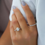 Pave Engagement Ring Featuring 1.5 CT Radiant Moissanite 3