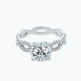 Round Crisscross Pave Lab Grown Diamond Engagement Ring