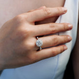 Round Crisscross Pave Lab Grown Diamond Engagement Ring