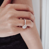 Round Crisscross Pave Lab Grown Diamond Engagement Ring