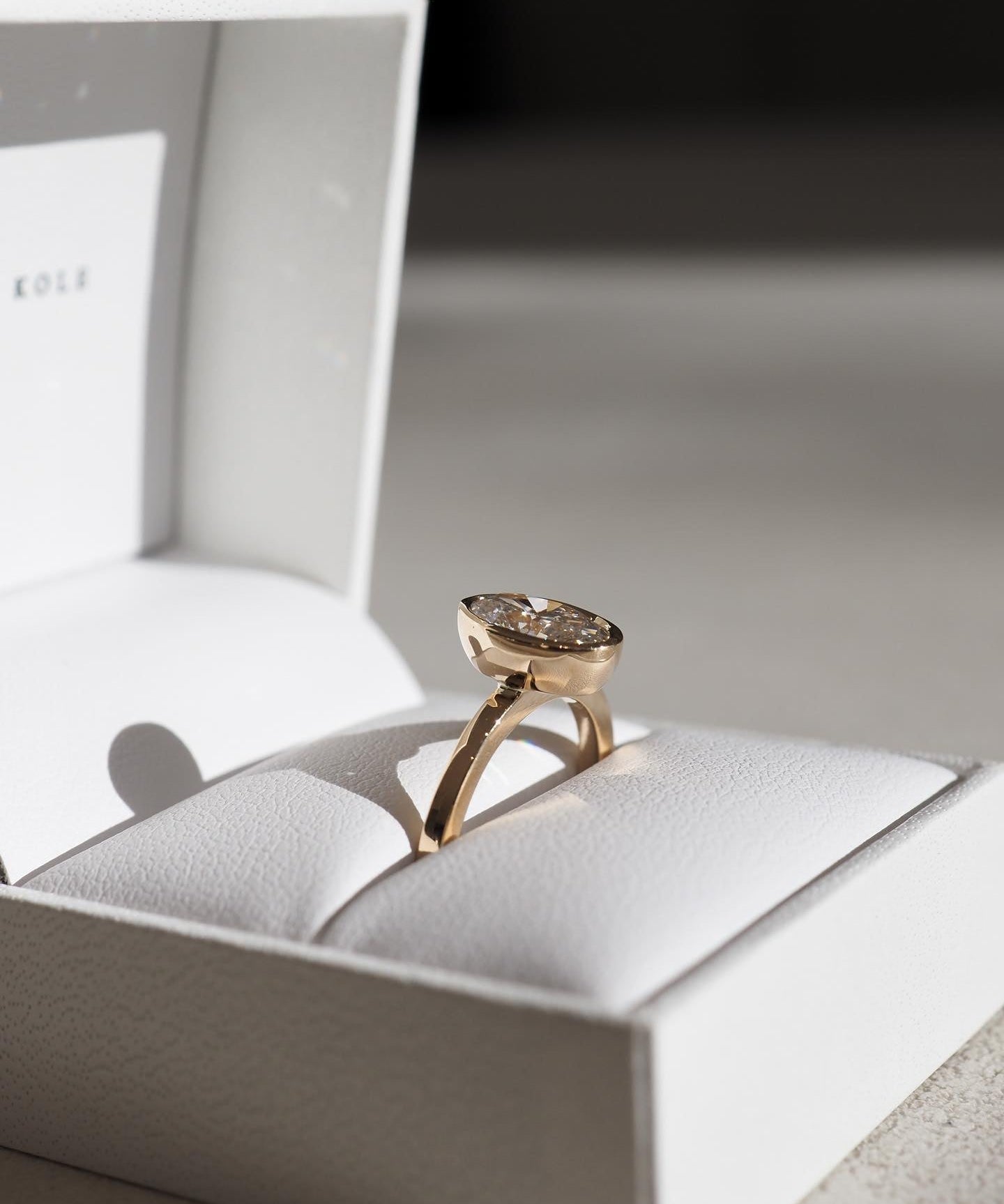 Bezel Setting Engagement Ring Featuring 1.5 CT Oval Moissanite 2