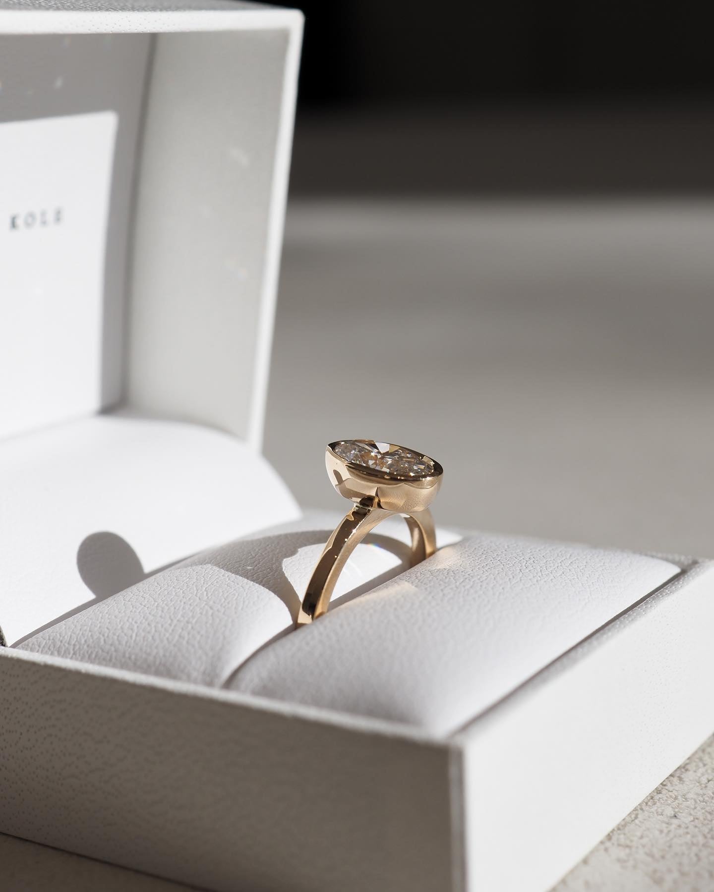 Bezel Setting Engagement Ring Featuring 1.5 CT Oval Moissanite 2