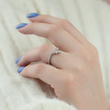 Curved Wedding Band Featuring 0.40 TCW Round & Marquise Moissanite 5