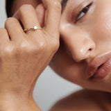 Tiny Solitaire Engagement Ring Featuring 0.20 CT Princess Moissanite