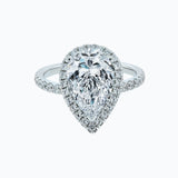 Pear Halo & Pave Lab Grown Diamond Engagement Ring
