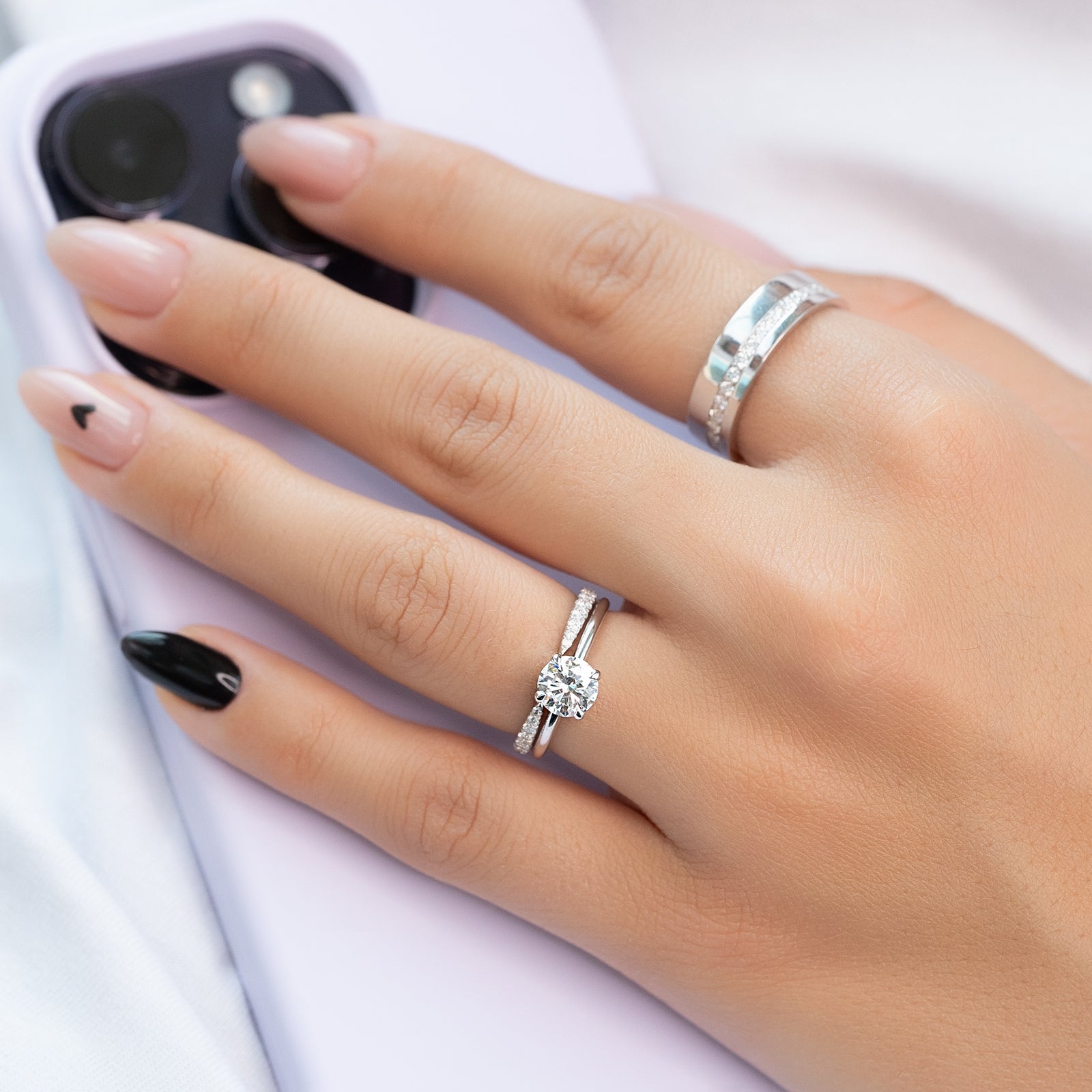 Solitaire Engagement Ring Featuring 1.0 CT Round Moissanite 3