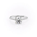 Pave Engagement Ring Featuring 2.50 CT Round Moissanite 1