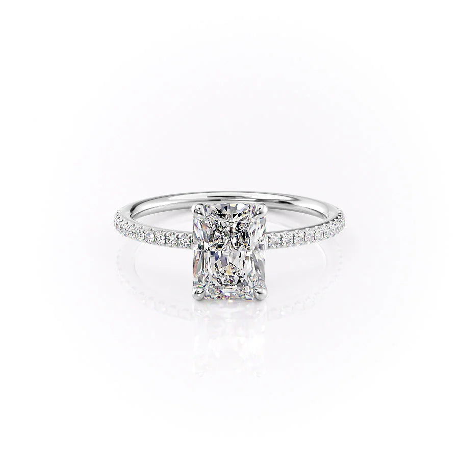 Pave Engagement Ring Featuring 4.0 CT Radiant Moissanite 1