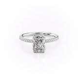 Pave Engagement Ring Featuring 2.0 CT Radiant Moissanite 1