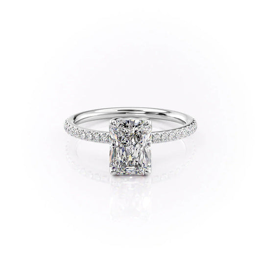 Pave Engagement Ring Featuring 2.0 CT Radiant Moissanite 1