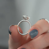 Pave Engagement Ring Featuring 2.0 CT Radiant Moissanite 4