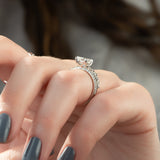 Pave Engagement Ring Featuring 2.0 CT Radiant Moissanite 5