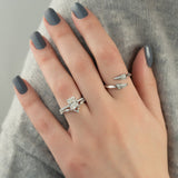 Pave Engagement Ring Featuring 2.0 CT Radiant Moissanite 3