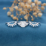 Emerald Cluster Lab Grown Diamond Bridal Set