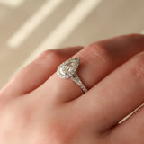 Halo & Split Shank Engagement Ring Featuring 1.0 CT Pear Moissanite 4