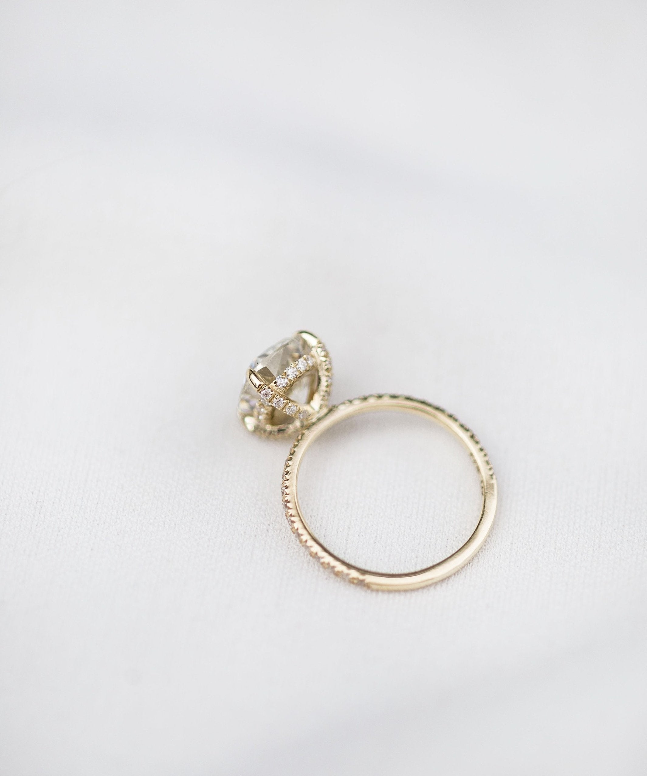 2.77 CT Cushion Solitaire Pave Moissanite Engagement Ring 10