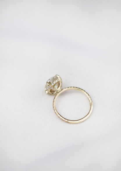 2.77 CT Cushion Solitaire Pave Moissanite Engagement Ring 10