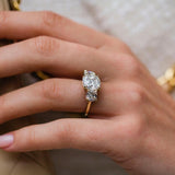 Cushion Three Stone Lab Grown Diamond Engagement Ring