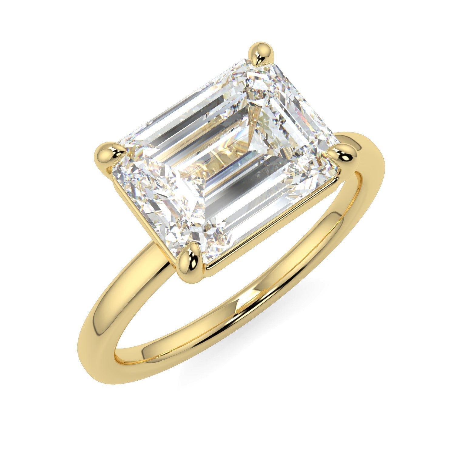 Hidden Halo Engagement Ring Featuring 2.45 CT Emerald Moissanite 1