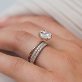 East West Oval Solitaire Lab Grown Diamond Engagement Ring