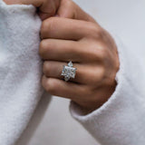 Radiant Three Stone Lab Grown Diamond Engagement Ring