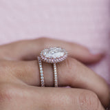 Oval Halo & Pave Lab Grown Diamond Engagement Ring