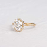 Oval Halo & Pave Lab Grown Diamond Engagement Ring