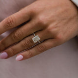 3.55 CT Radiant Hidden Halo  Moissanite Engagement Ring 4