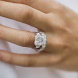 Asscher Three Stone Lab Grown Diamond Engagement Ring