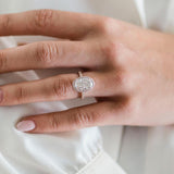Oval Halo & Pave Lab Grown Diamond Engagement Ring