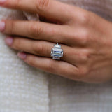 3.80 CT Emerald Three Stone Moissanite Engagement Ring 3