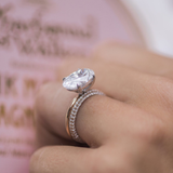 East West Oval Solitaire Lab Grown Diamond Engagement Ring