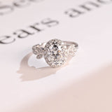 Stunning 1.0 - 2.0 CT Oval Moissanite Engagement Ring with Cluster Design 1