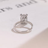 Stunning 1.0 - 2.0 CT Emerald Moissanite Engagement Ring with Hidden Halo Design 3
