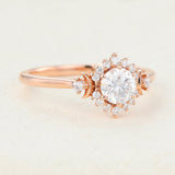 Round Cluster Lab-Grown Diamond Engagement Ring