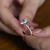 Stunning 1.0 - 2.0 CT Pear Moissanite Engagement Ring with Pave Design 2