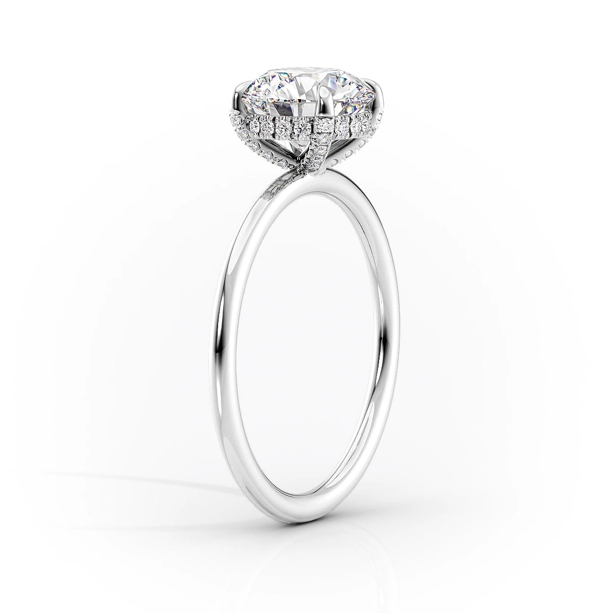 Hidden Halo Engagement Ring Featuring 2.0 CT Oval Moissanite 2