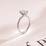 Stunning 1.0 - 2.0 CT Emerald Moissanite Engagement Ring With Hidden Halo Design 7
