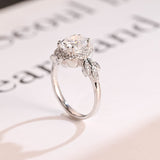 Stunning 1.0 - 2.0 CT Oval Moissanite Engagement Ring with Cluster Design 3